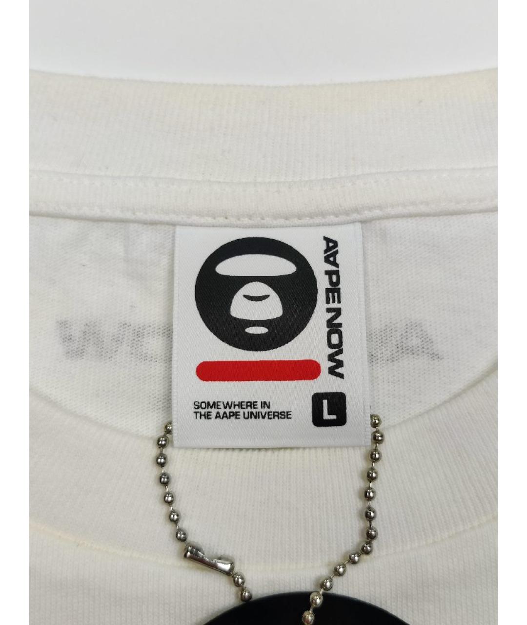 A BATHING APE Белая хлопковая футболка, фото 4