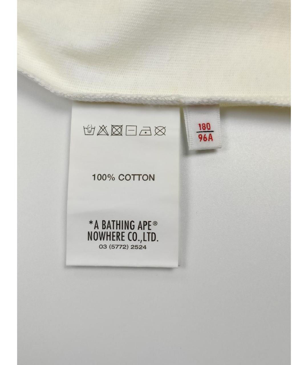 A BATHING APE Белая хлопковая футболка, фото 5