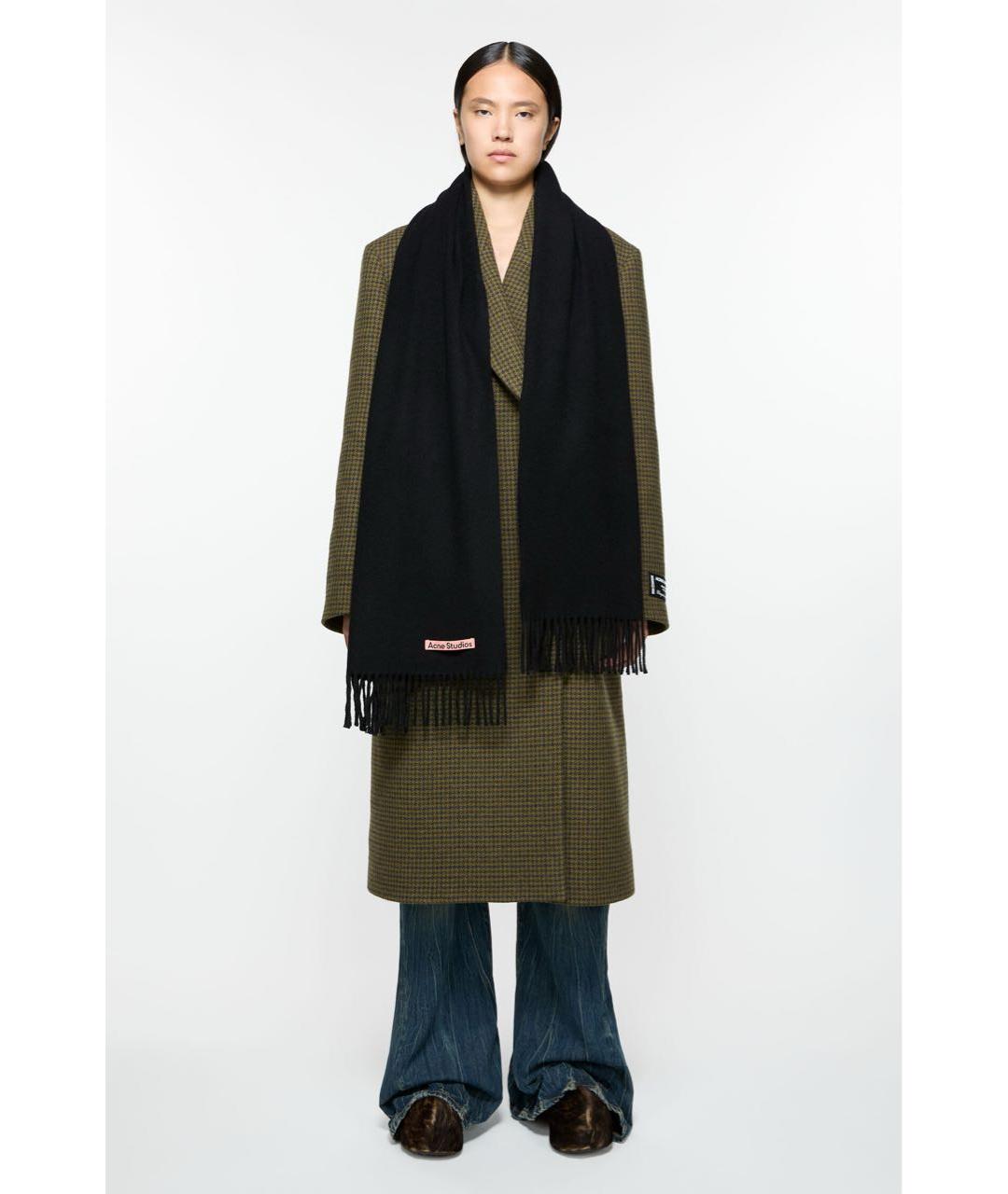 ACNE STUDIOS Черный кашемировый шарф, фото 2