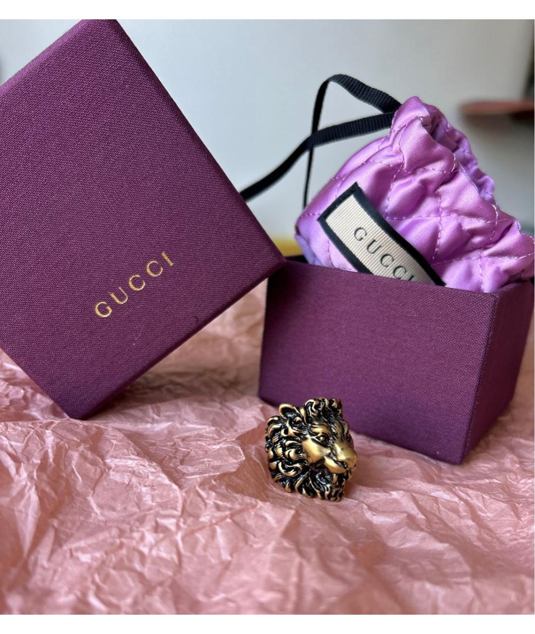GUCCI Золотое латунное кольцо, фото 2