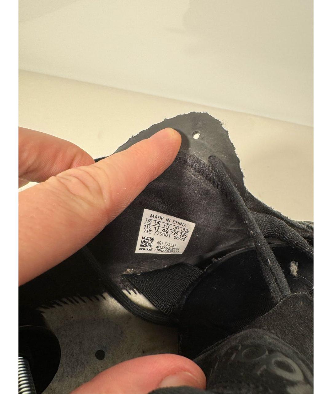 ADIDAS Черные кожаные высокие кроссовки / кеды, фото 6