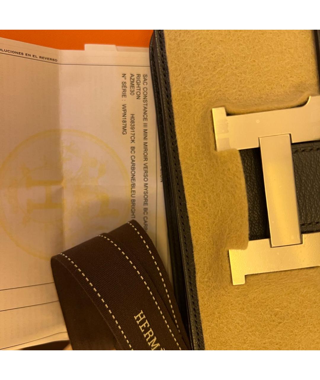 HERMES Серая кожаная сумка через плечо, фото 3