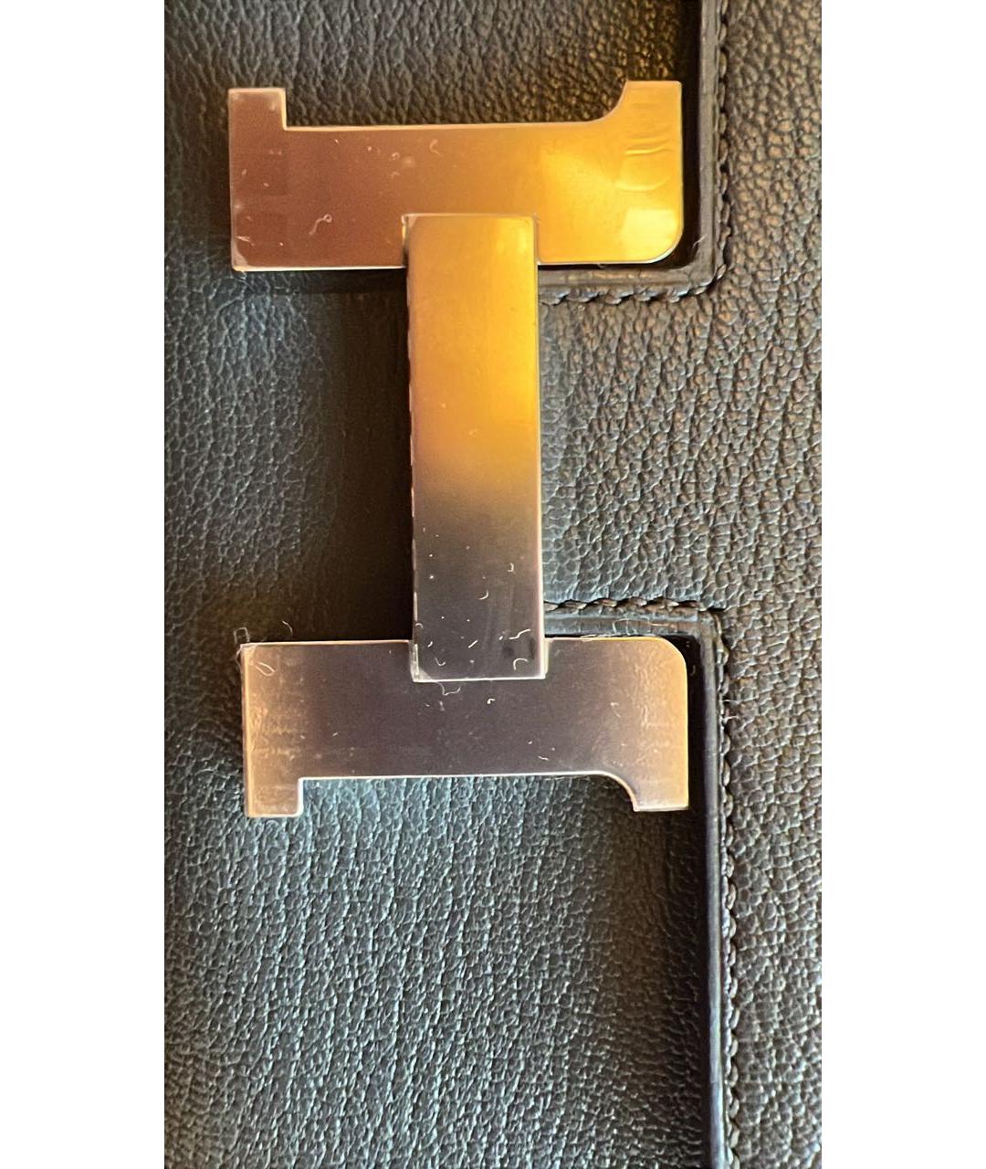 HERMES Серая кожаная сумка через плечо, фото 4