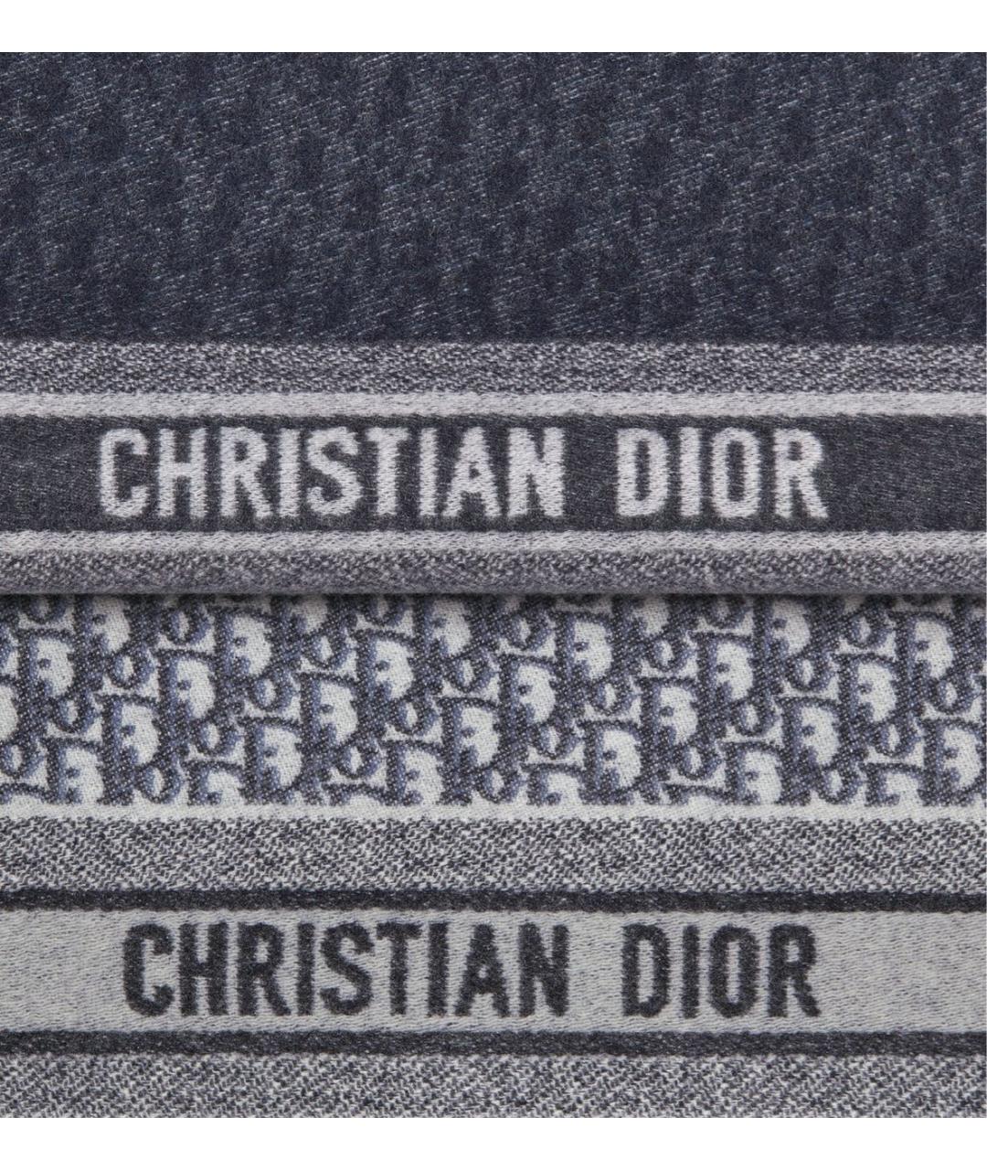 CHRISTIAN DIOR Темно-синий шарф, фото 3