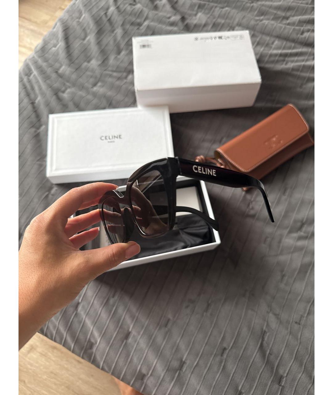 CELINE Черные пластиковые солнцезащитные очки, фото 3