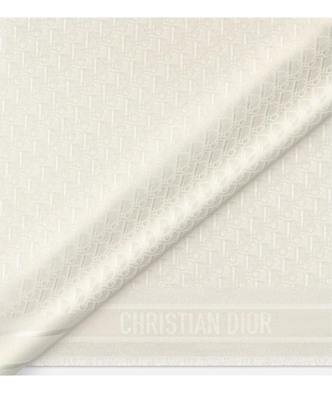 CHRISTIAN DIOR Бежевый кашемировый платок, фото 4