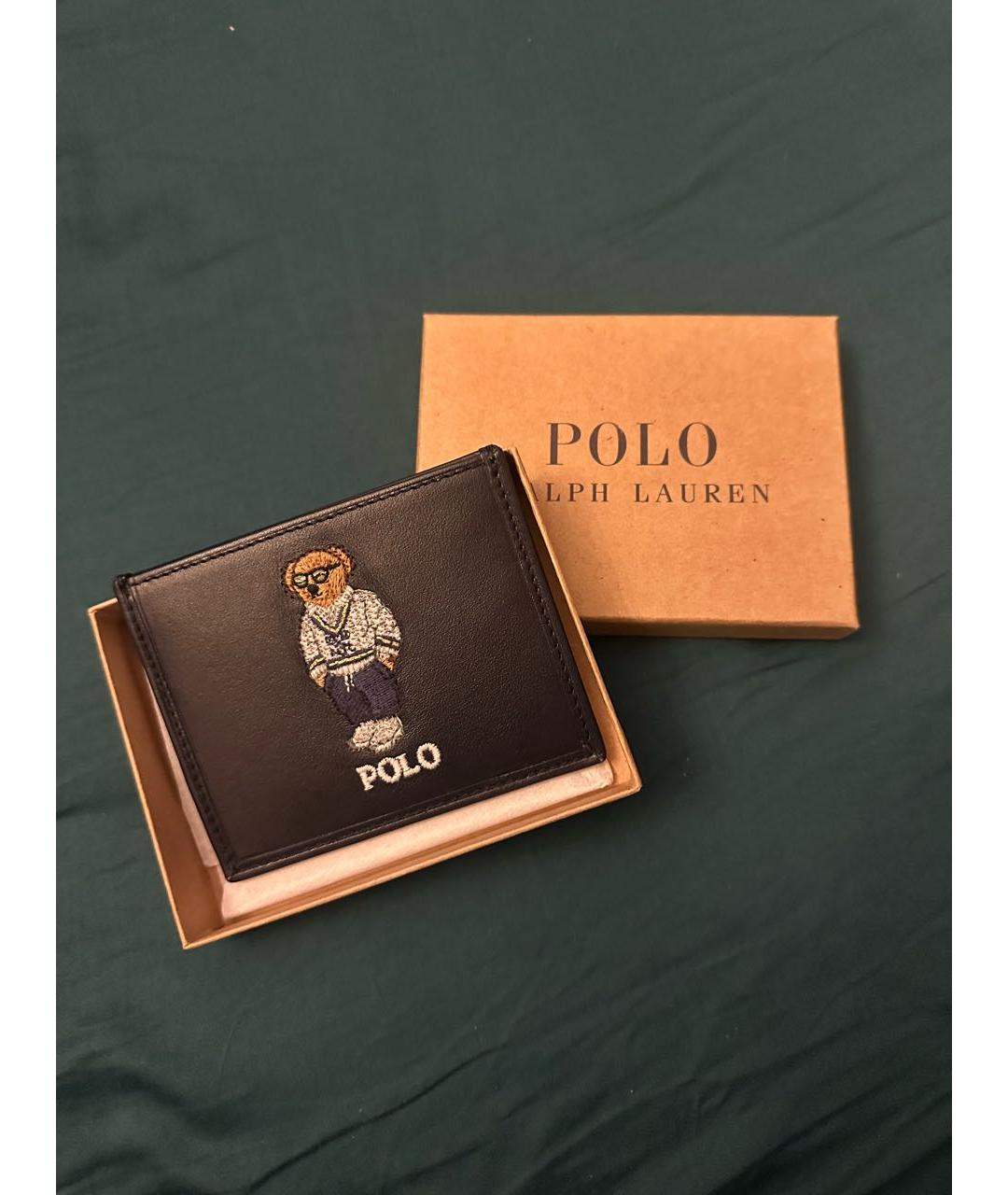 POLO RALPH LAUREN Темно-синий кожаный кардхолдер, фото 4