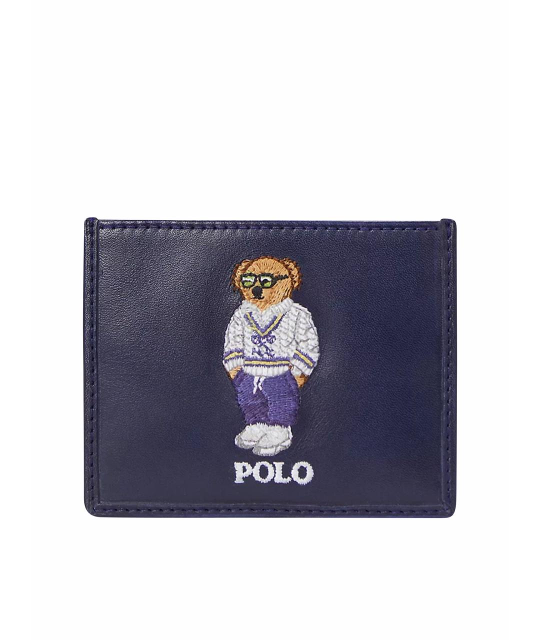 POLO RALPH LAUREN Темно-синий кожаный кардхолдер, фото 1