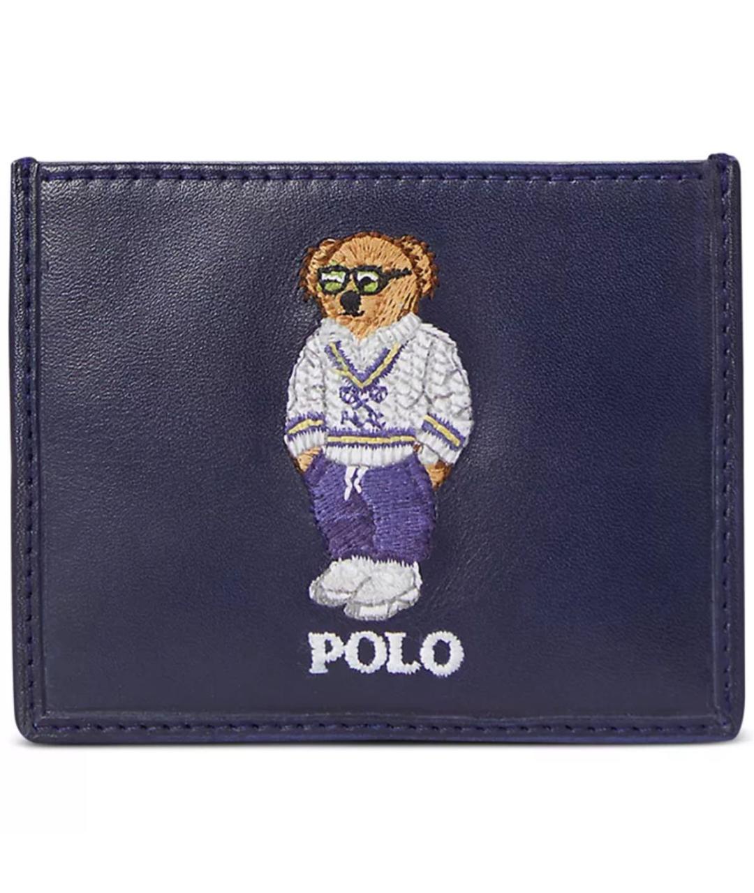 POLO RALPH LAUREN Темно-синий кожаный кардхолдер, фото 5