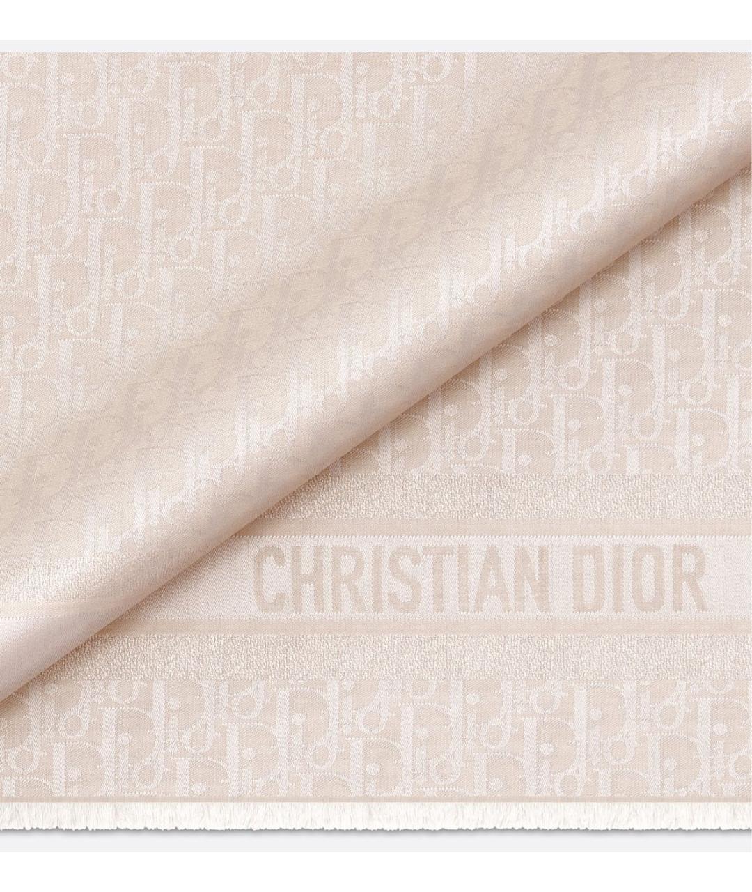 CHRISTIAN DIOR Бежевый платок, фото 2