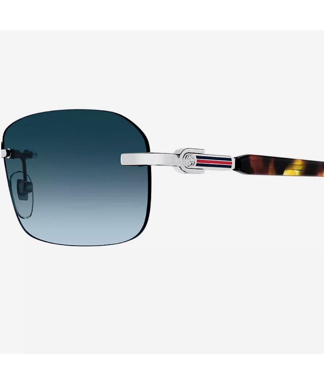 GUCCI Темно-синие металлические солнцезащитные очки, фото 3