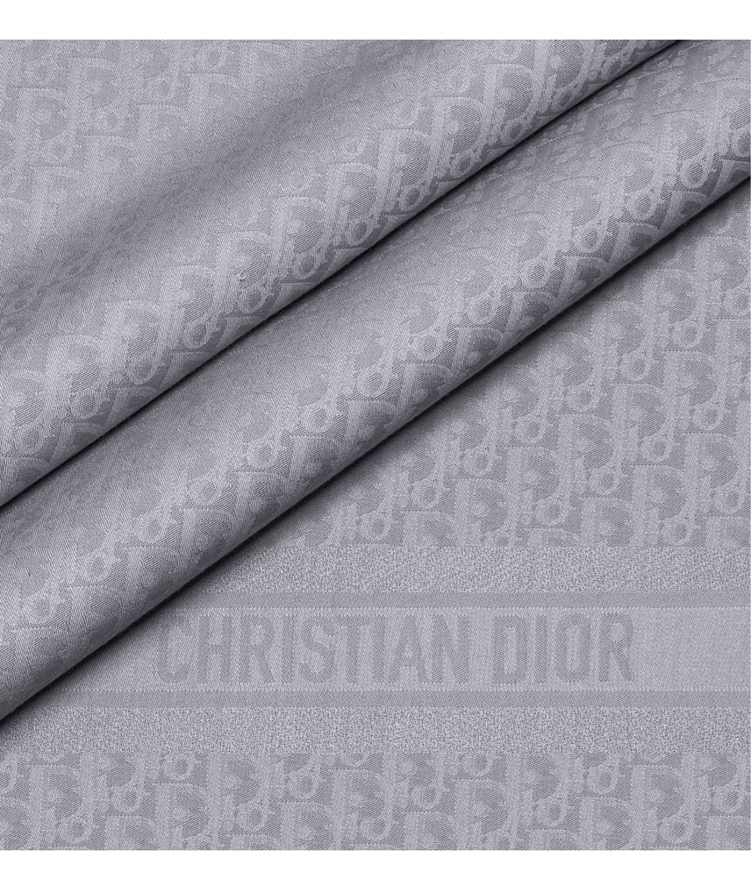 CHRISTIAN DIOR Серый шарф, фото 2