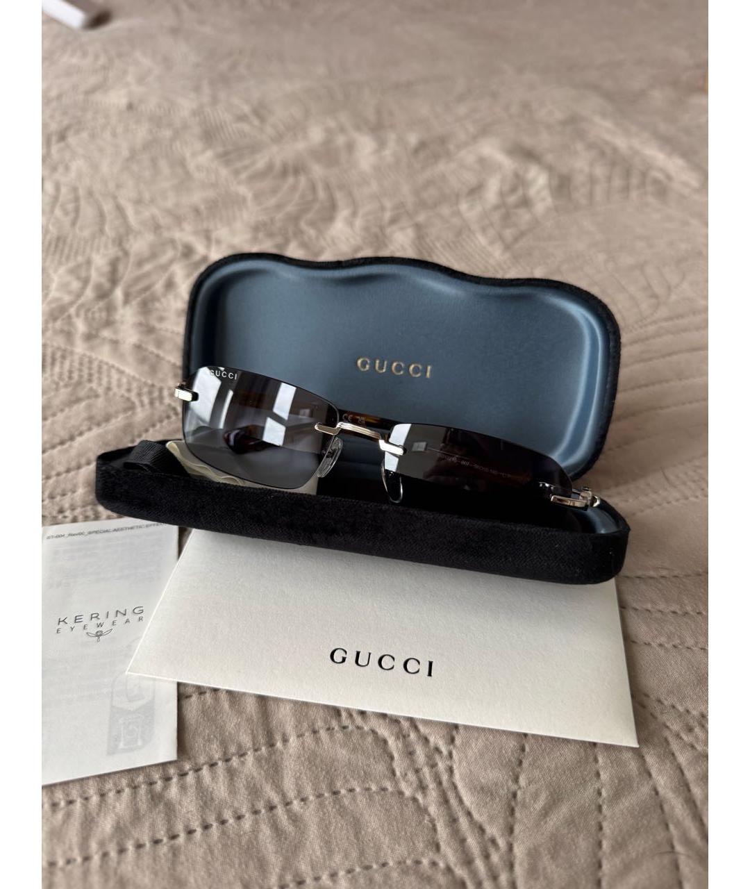 GUCCI Темно-синие металлические солнцезащитные очки, фото 4