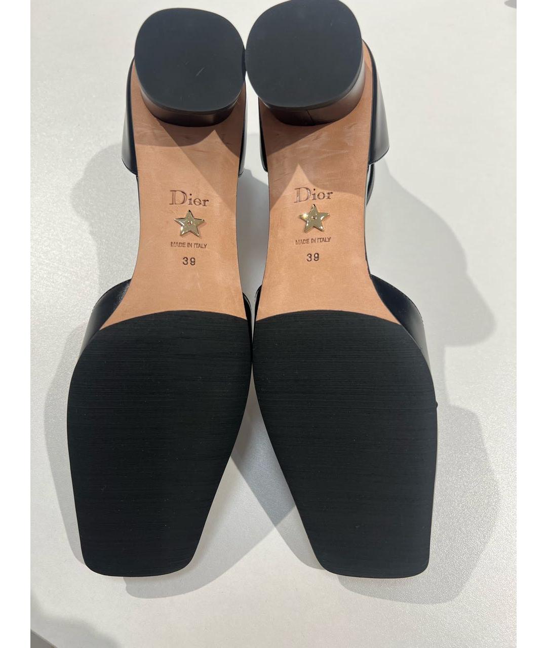 CHRISTIAN DIOR Черные кожаные туфли, фото 5