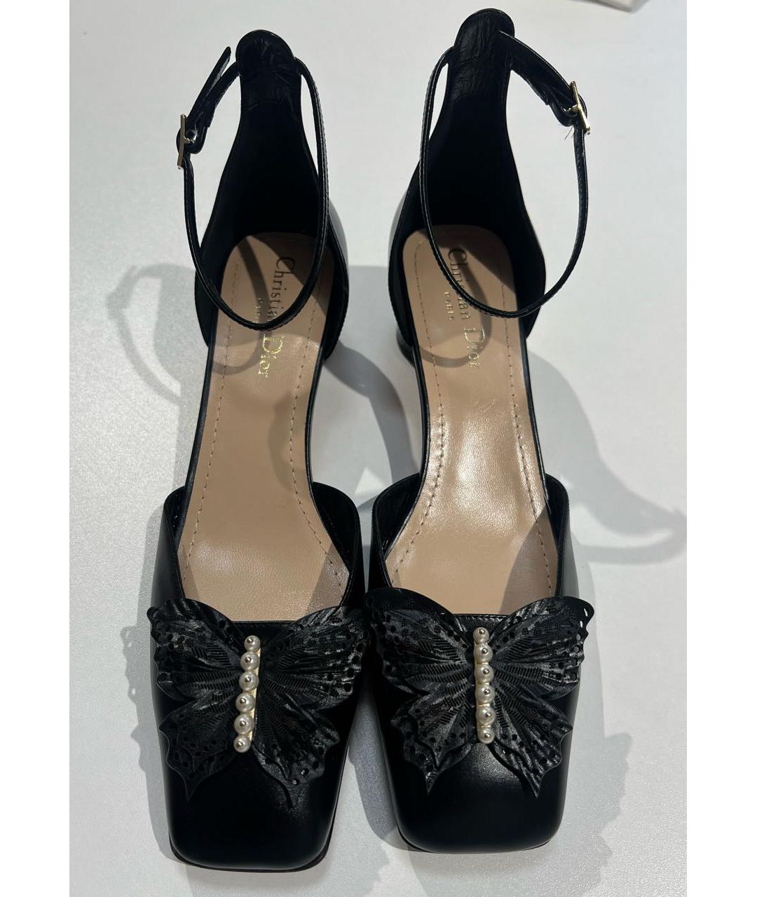 CHRISTIAN DIOR Черные кожаные туфли, фото 2