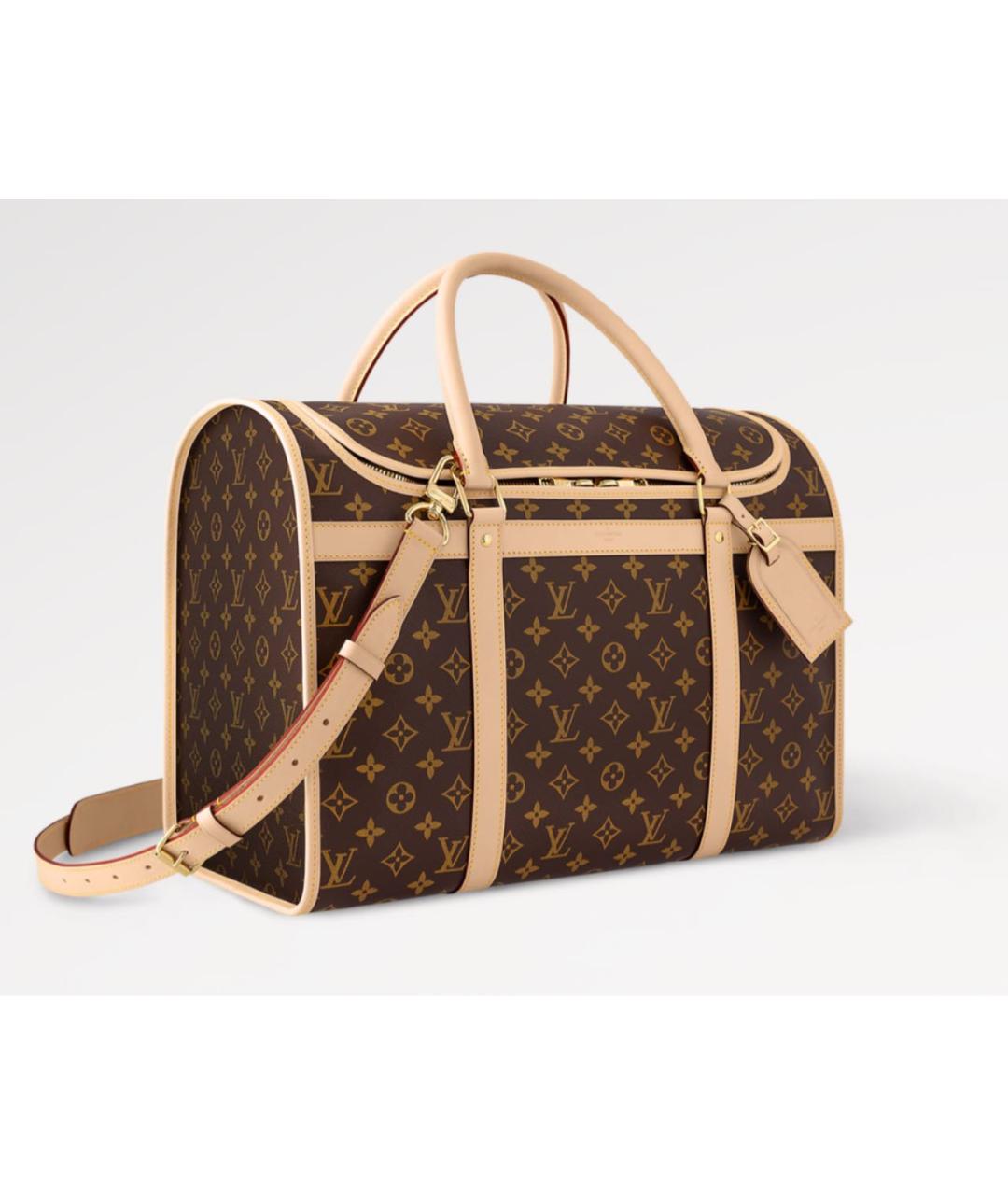LOUIS VUITTON Коричневая кожаная дорожная/спортивная сумка, фото 6
