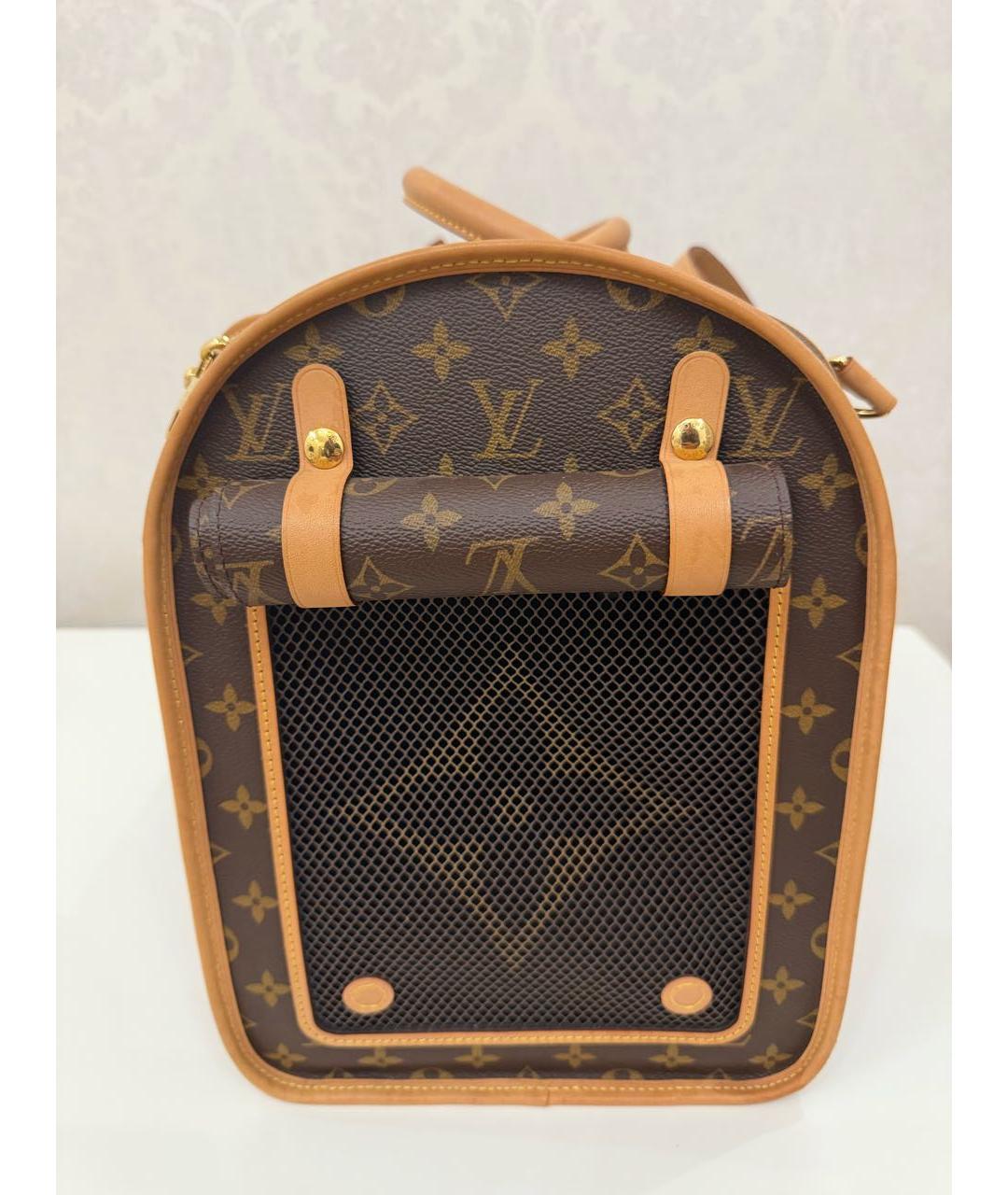 LOUIS VUITTON Коричневая кожаная дорожная/спортивная сумка, фото 3