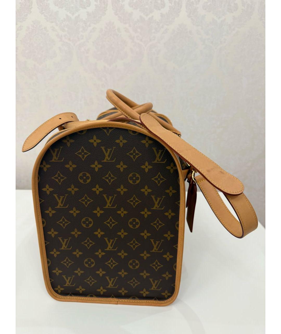 LOUIS VUITTON Коричневая кожаная дорожная/спортивная сумка, фото 4