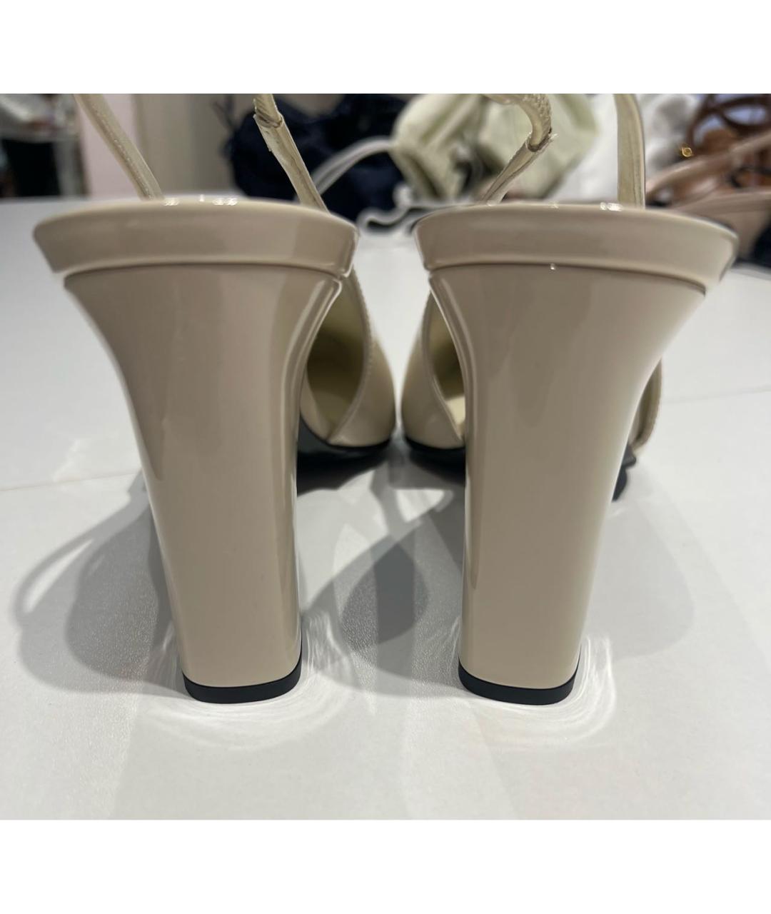 PRADA Бежевые кожаные босоножки, фото 3