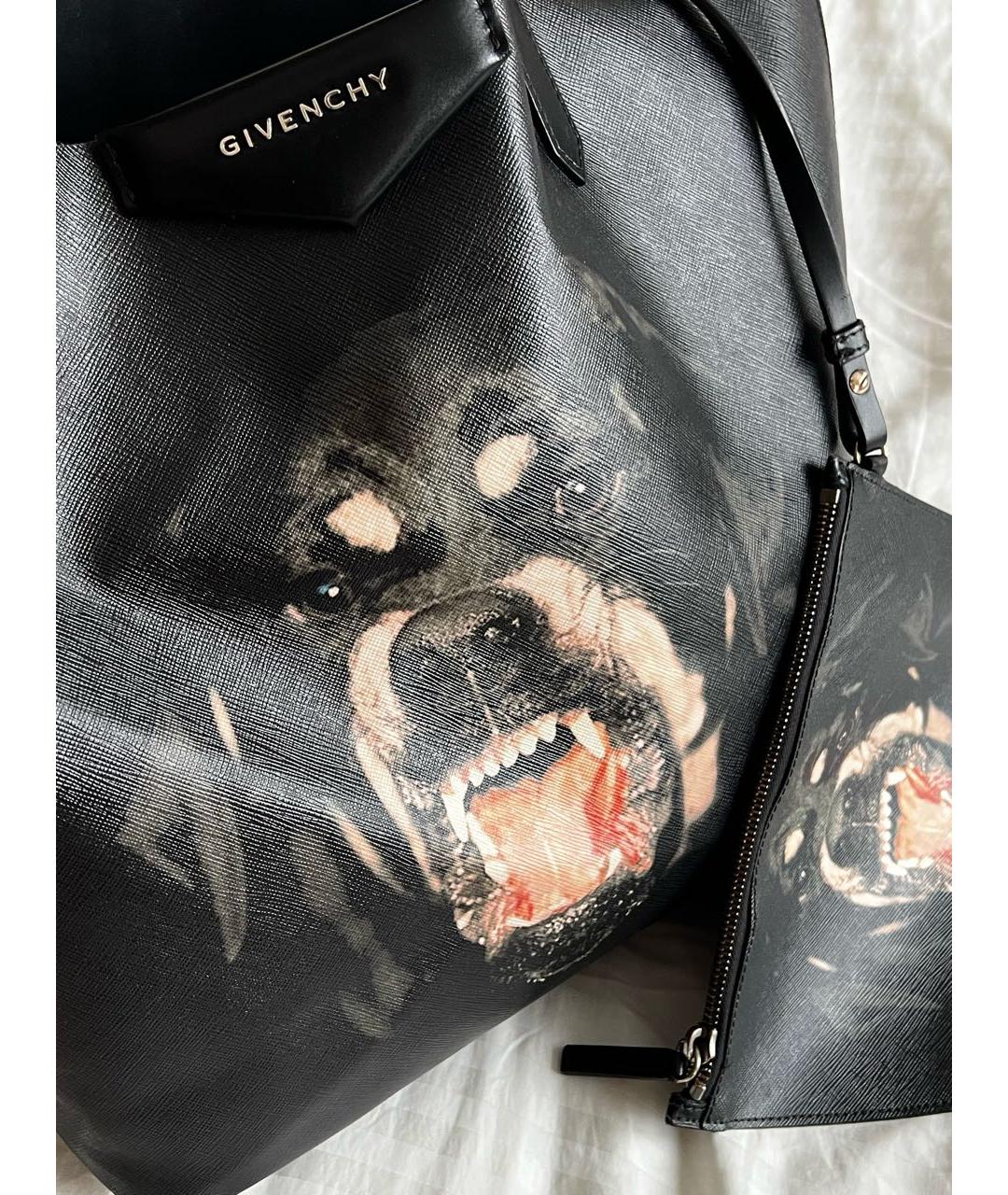 GIVENCHY Черная кожаная сумка тоут, фото 5