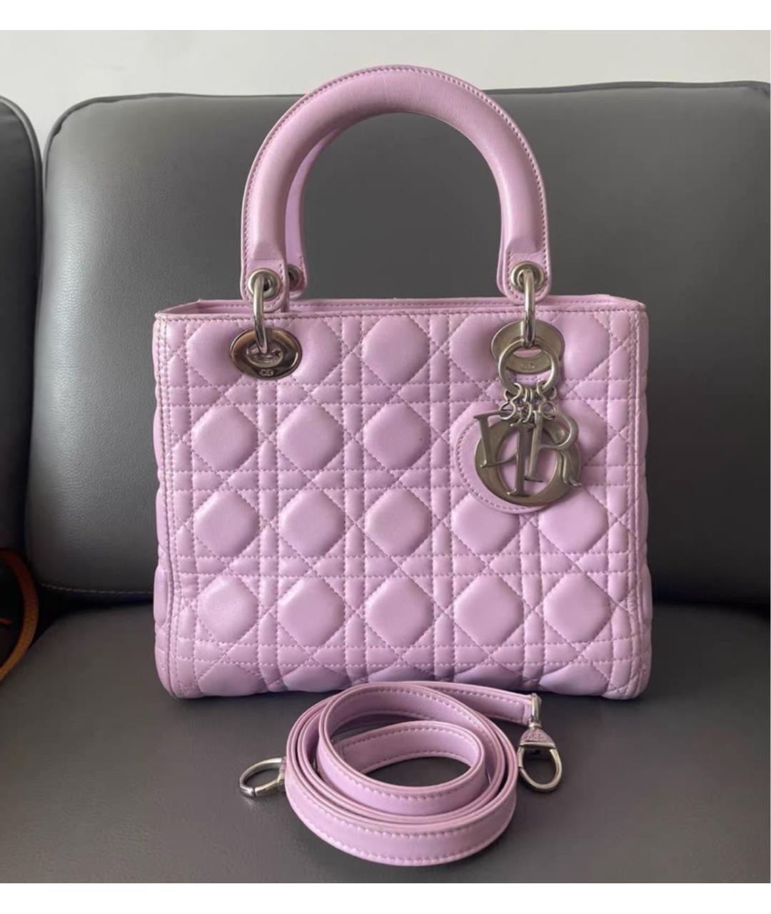 CHRISTIAN DIOR Розовая кожаная сумка с короткими ручками, фото 7