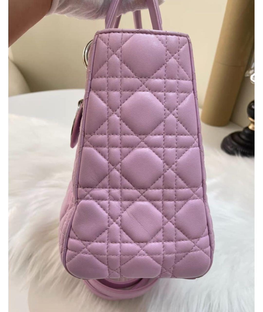 CHRISTIAN DIOR Розовая кожаная сумка с короткими ручками, фото 5