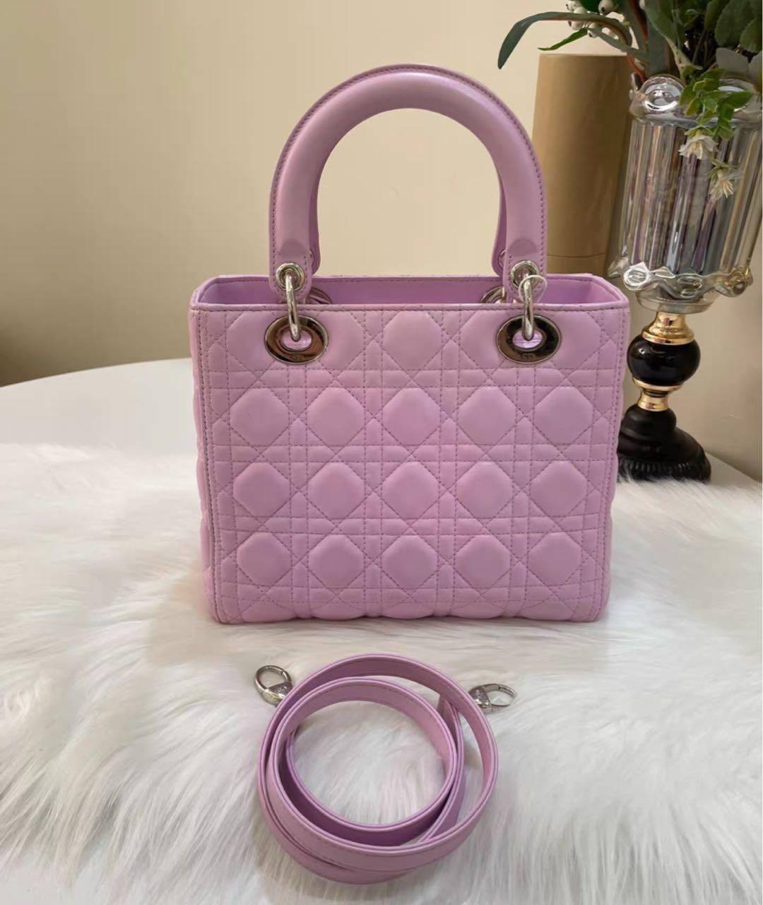 CHRISTIAN DIOR Розовая кожаная сумка с короткими ручками, фото 3