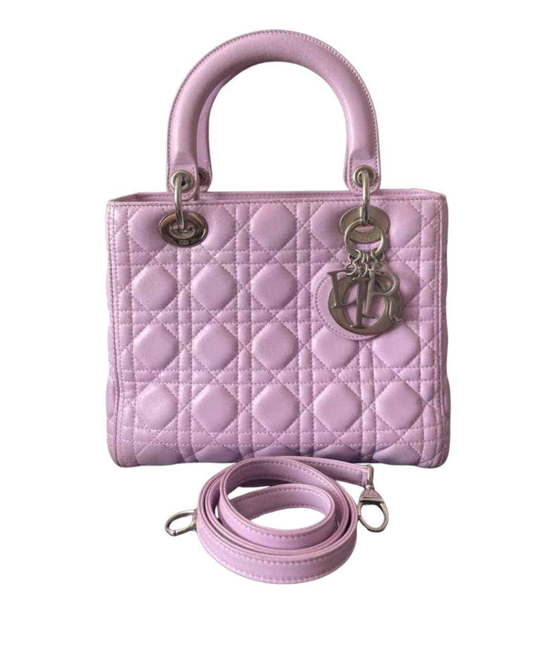 CHRISTIAN DIOR Розовая кожаная сумка с короткими ручками, фото 1