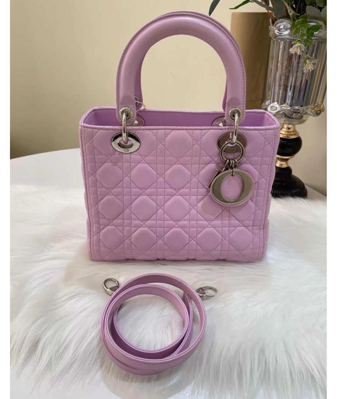 CHRISTIAN DIOR Розовая кожаная сумка с короткими ручками, фото 4