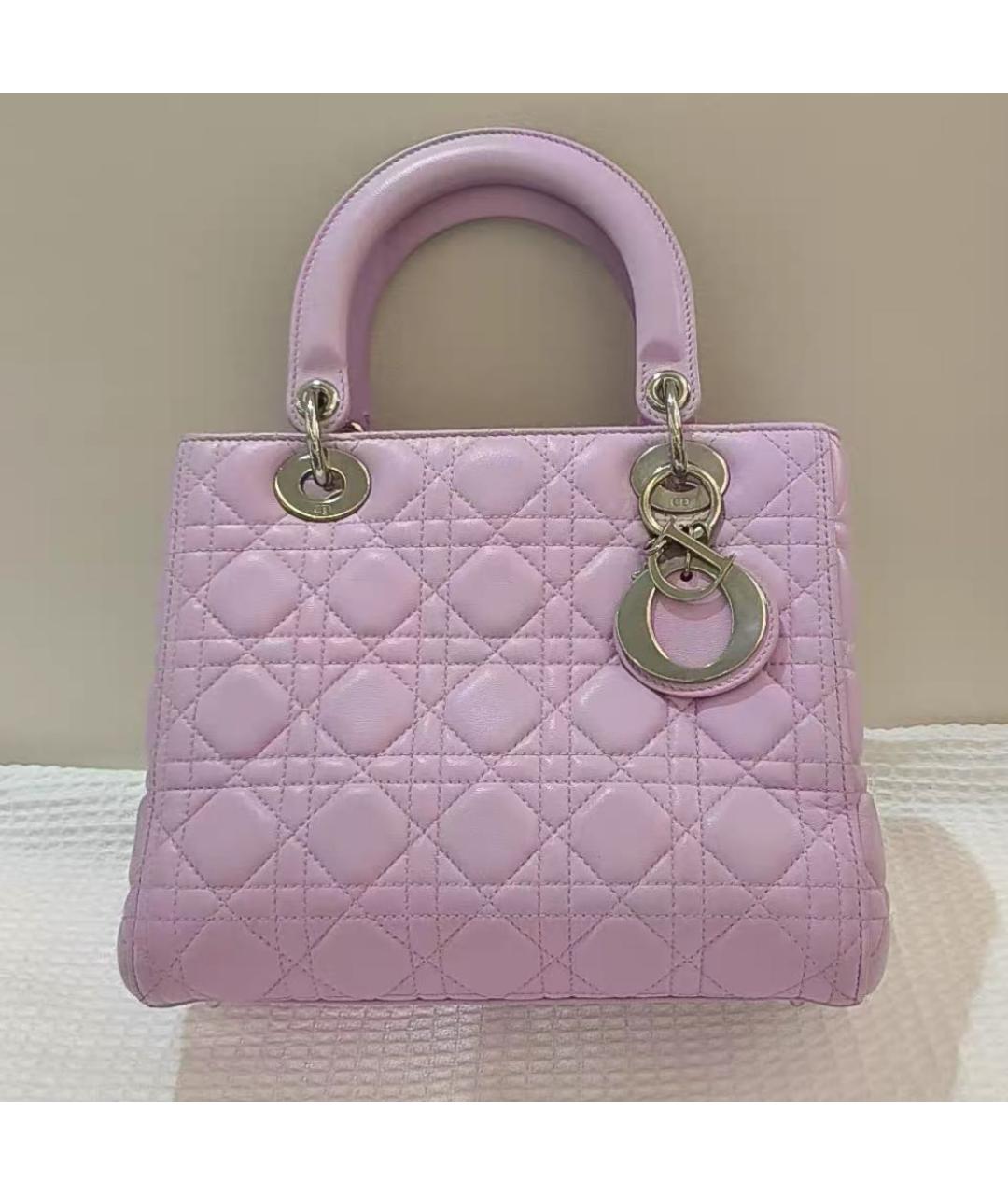 CHRISTIAN DIOR Розовая кожаная сумка с короткими ручками, фото 2