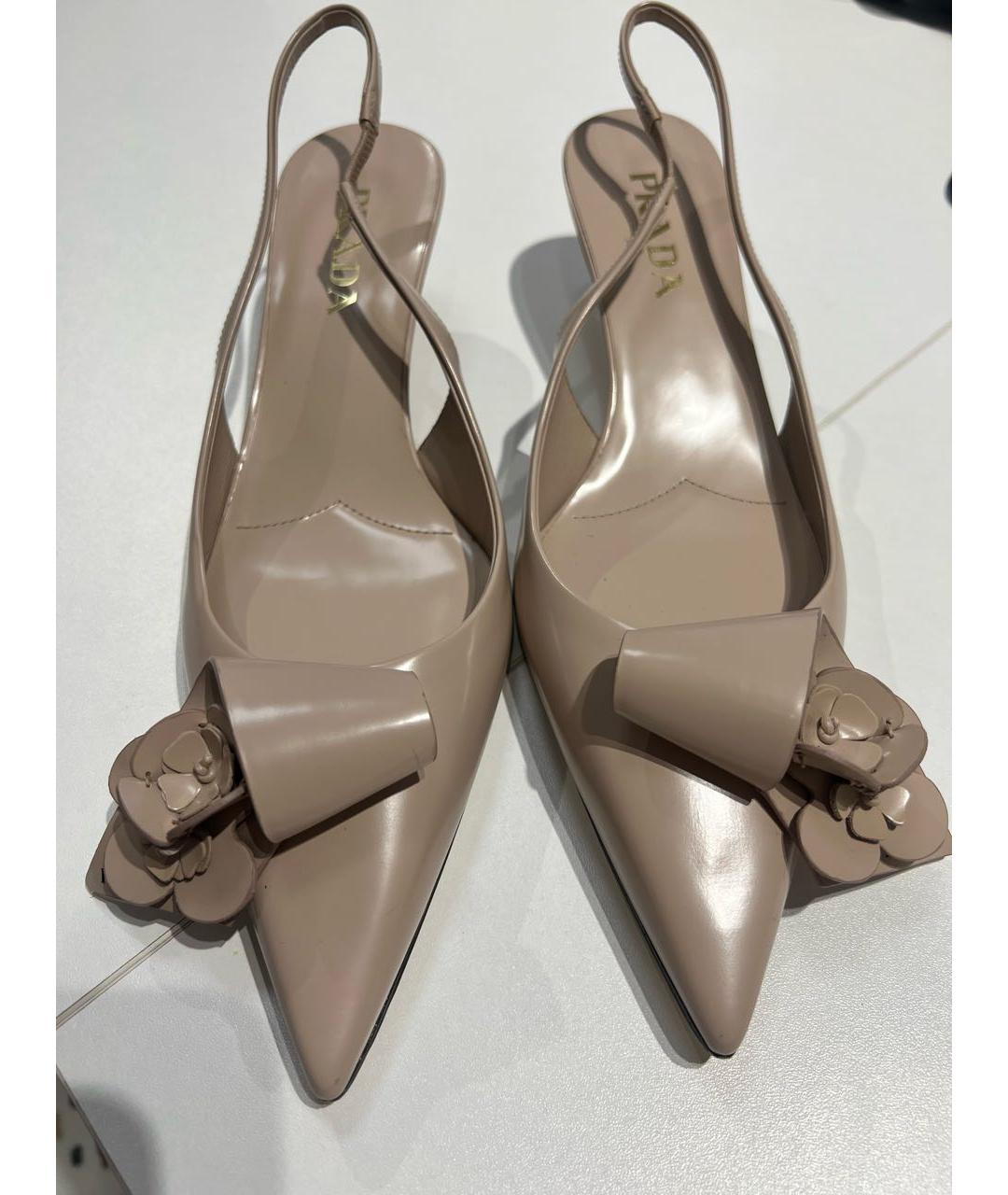 PRADA Бежевые кожаные босоножки, фото 2