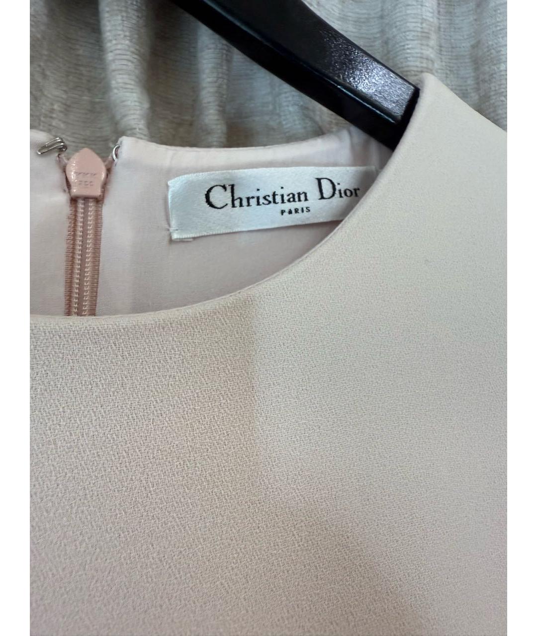 CHRISTIAN DIOR Розовое шерстяное коктейльное платье, фото 3