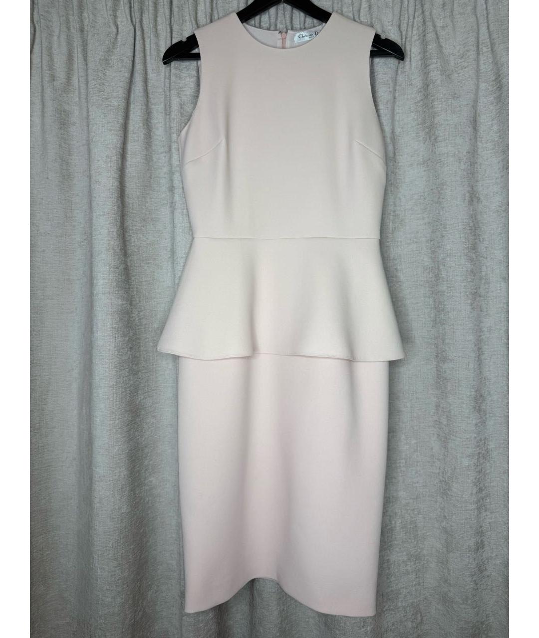 CHRISTIAN DIOR Розовое шерстяное коктейльное платье, фото 5