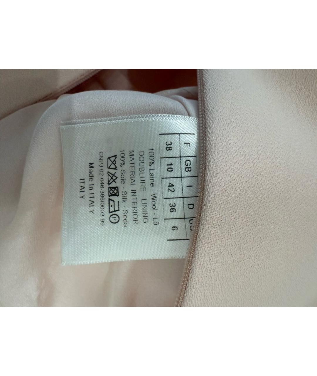 CHRISTIAN DIOR Розовое шерстяное коктейльное платье, фото 4