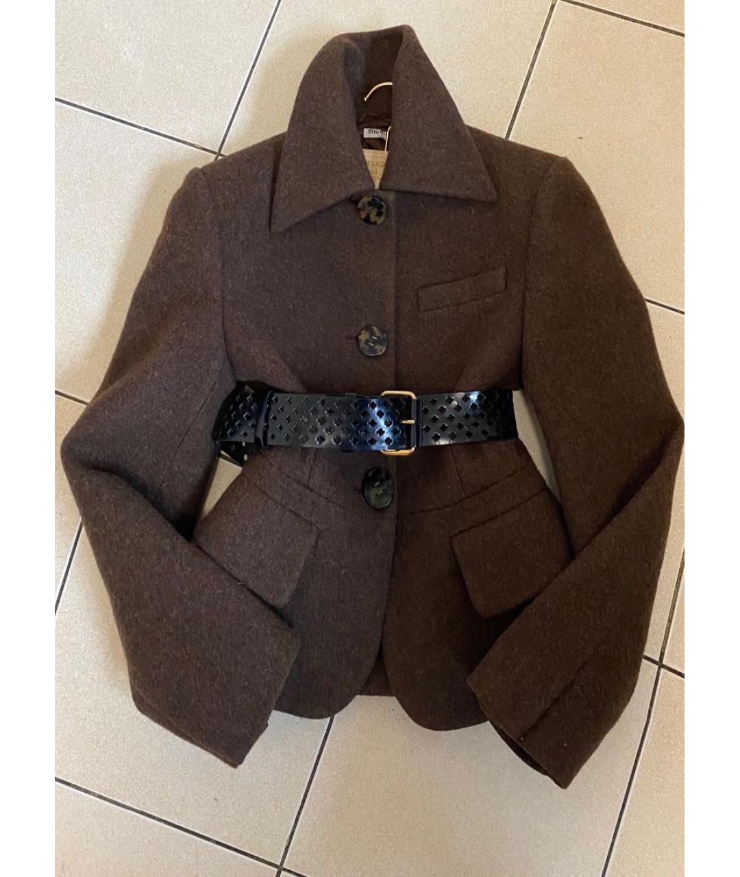 MIU MIU Коричневый шерстяной жилет, фото 5