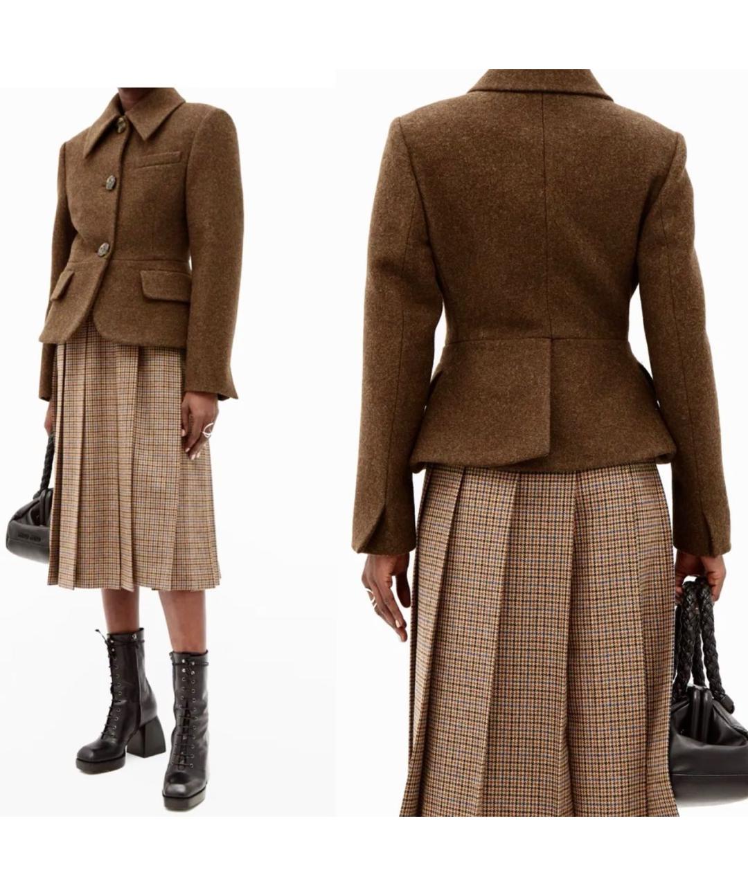 MIU MIU Коричневый шерстяной жилет, фото 7