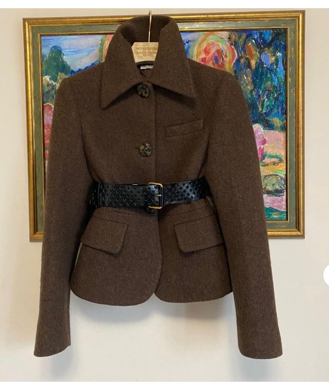 MIU MIU Коричневый шерстяной жилет, фото 8