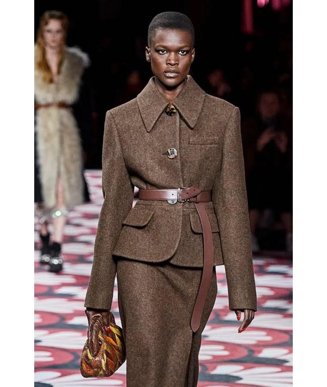 MIU MIU Коричневый шерстяной жилет, фото 4