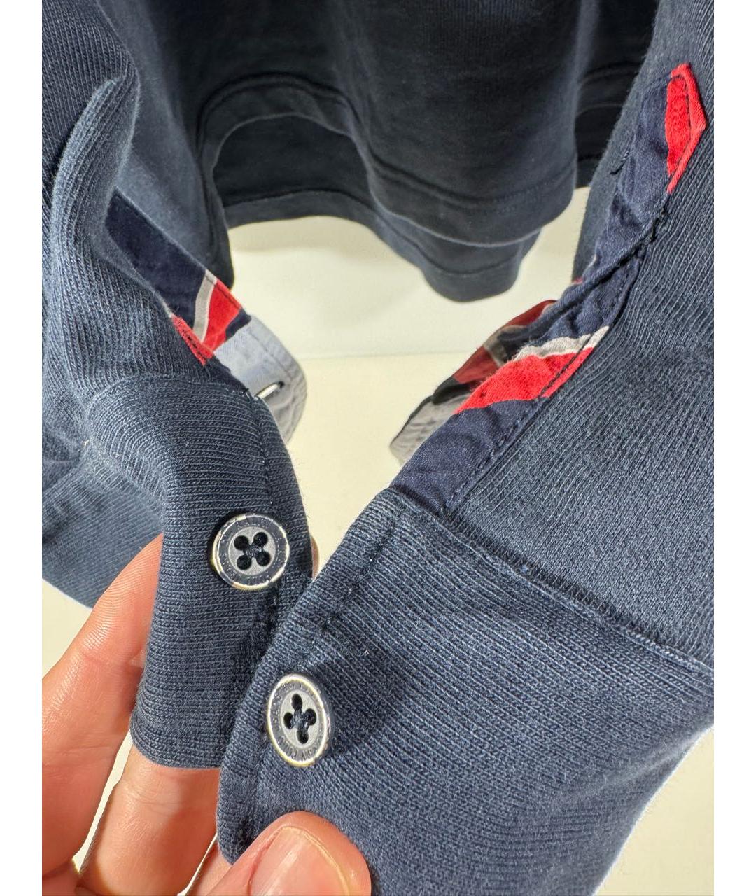 POLO RALPH LAUREN Темно-синее хлопковое поло с длинным рукавом, фото 8