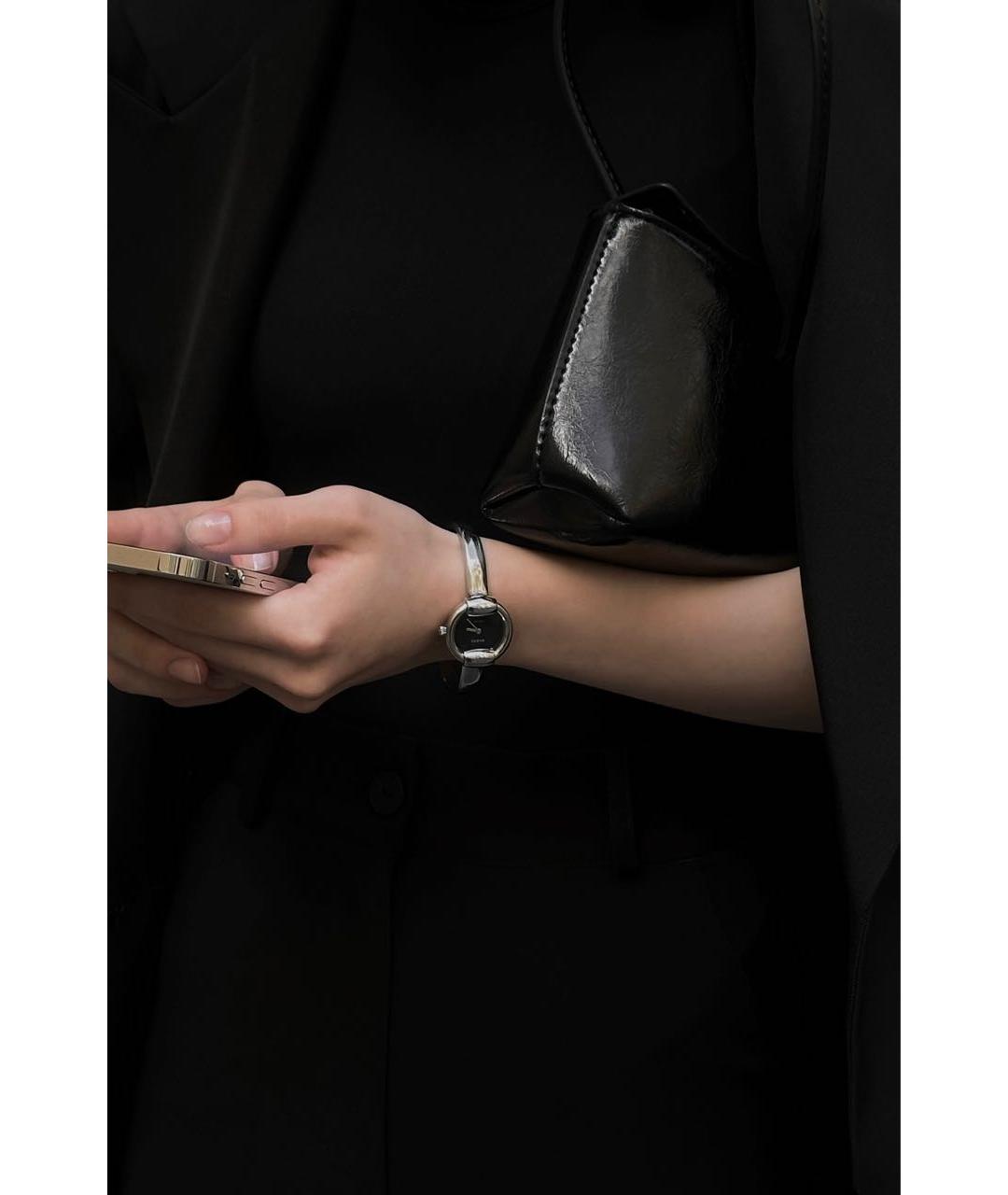GUCCI Серебряные металлические часы, фото 6