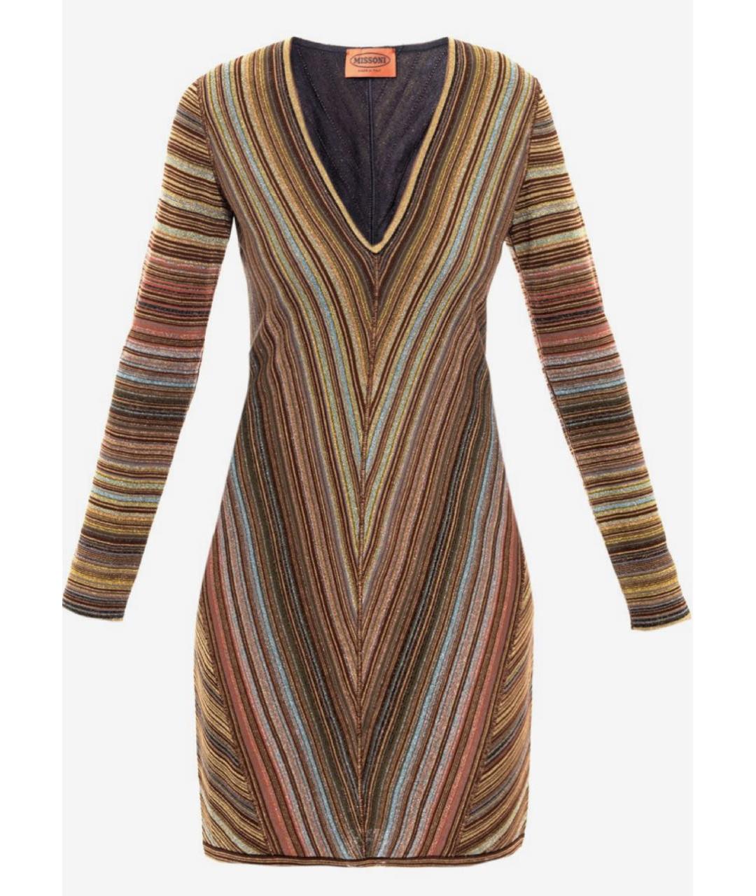 MISSONI Золотое вискозное вечернее платье, фото 6