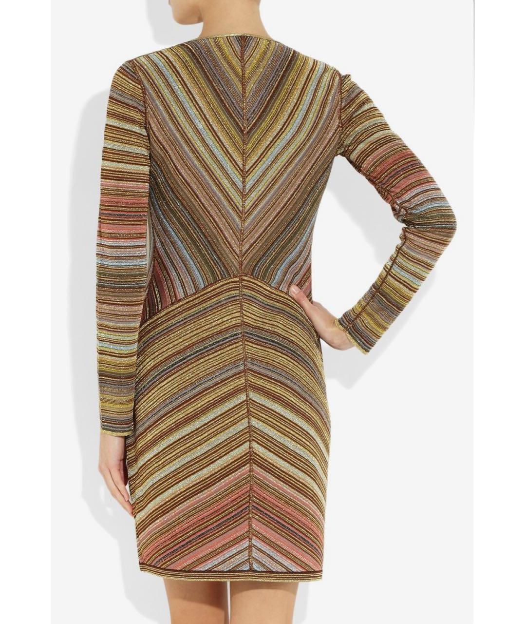 MISSONI Золотое вискозное вечернее платье, фото 2