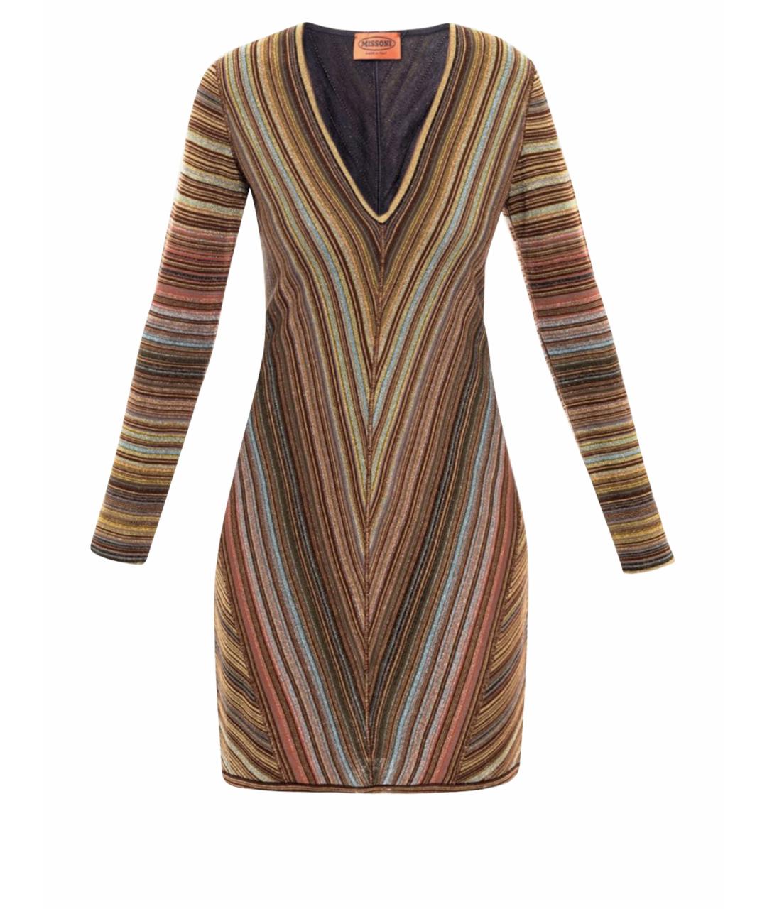 MISSONI Золотое вискозное вечернее платье, фото 1