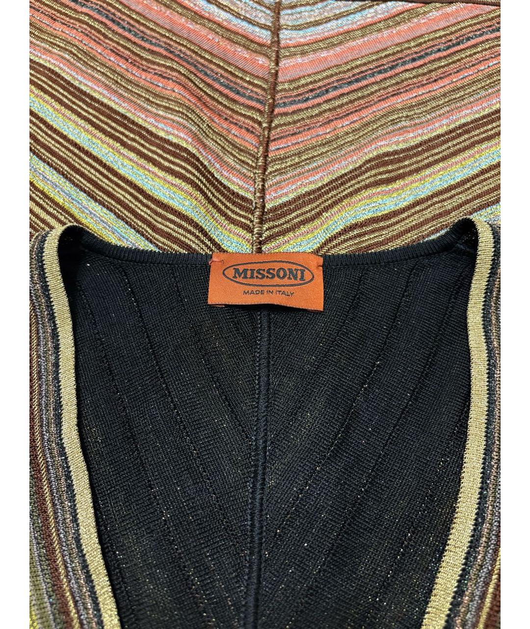 MISSONI Золотое вискозное вечернее платье, фото 3