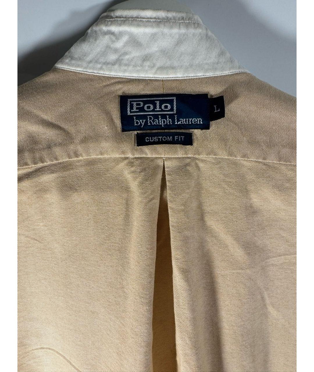 POLO RALPH LAUREN Золотая хлопковая классическая рубашка, фото 3
