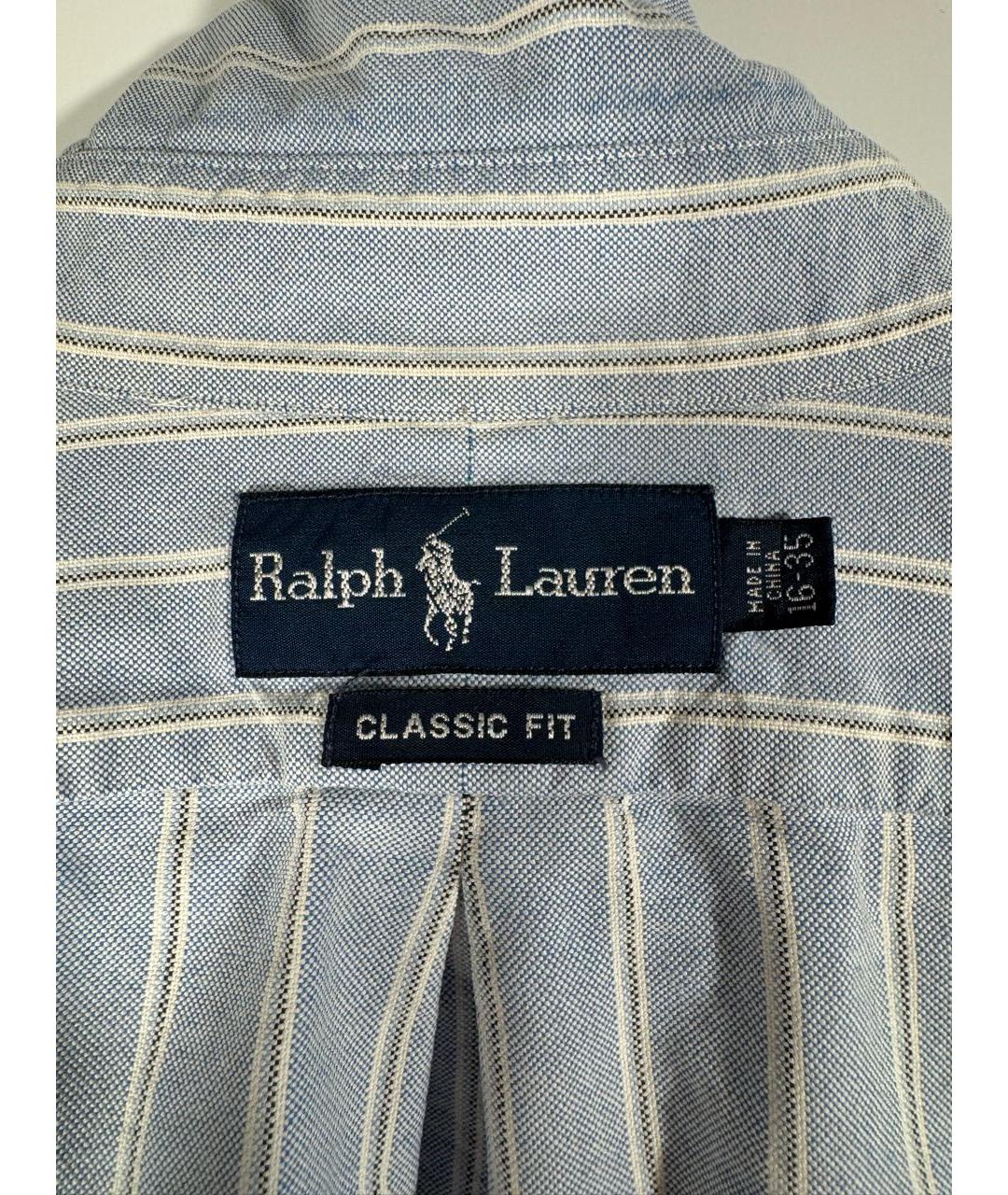 POLO RALPH LAUREN Голубая хлопковая классическая рубашка, фото 3