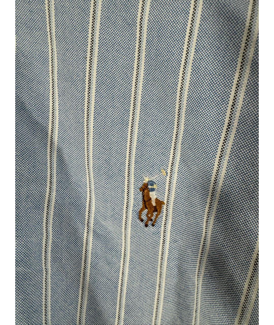POLO RALPH LAUREN Голубая хлопковая классическая рубашка, фото 4