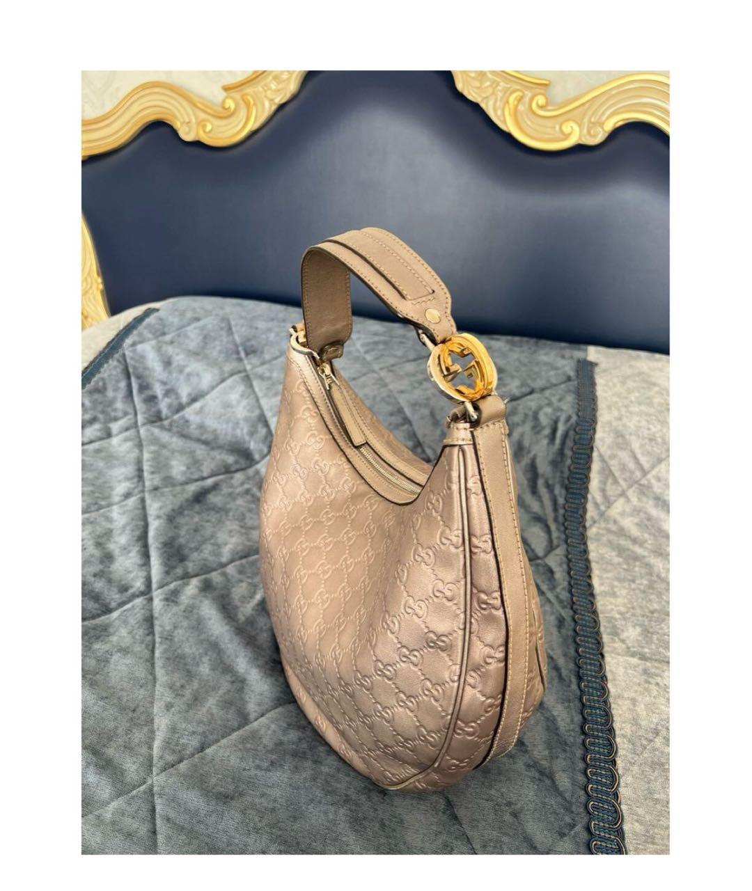 GUCCI Коричневая кожаная сумка с короткими ручками, фото 2