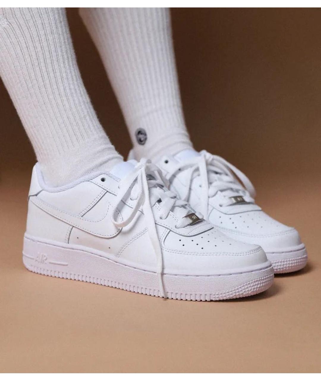 NIKE Белые кожаные низкие кроссовки / кеды, фото 4