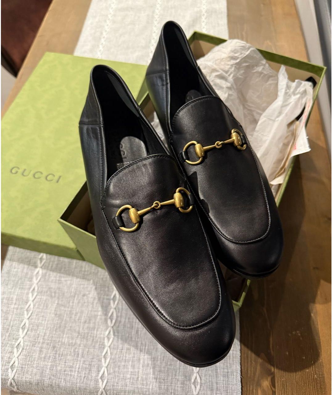 GUCCI Черные кожаные лоферы, фото 5